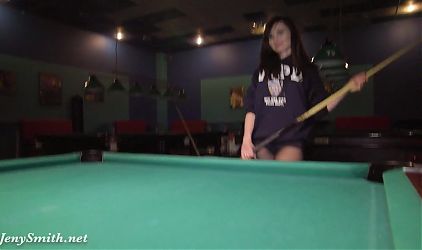 Jeny Smith playing pool