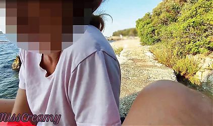 Flashing my dick in front of a hot teacher in public beach and helps me cumshot - its very risky with stranger near MissCreamy